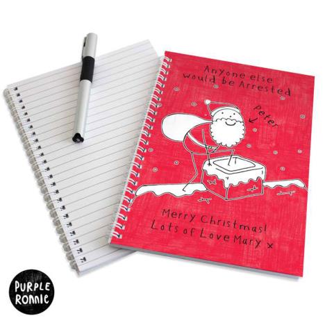 Personalised Purple Ronnie Santa A5 Christmas Notebook £7.99